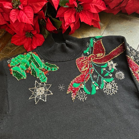 I.B. Diffusion Poinsettia Sweater NWOT - Picture 13 of 16